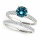 Blue Diamond Unique And Popular Marriage Promise Ring Band 14K Gold