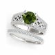 1.25 Carat Green Diamond Unique Brilliant Cut Claw set wedding Ring 14K Gold
