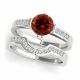 1.25 Carat Red Diamond Styled Solitaire Wedding Promise Ring Band 14K Gold