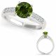 0.5 Carat Green Diamond Marriage Classic Cut Claw Set Ladies Ring 14K Gold