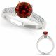 0.5 Carat Red Diamond Marriage Classic Cut Claw Set Ladies Ring 14K Gold