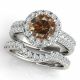 1.75 Carat Champagne Diamond Classy Halo Anniversary Bridal Promise Ring 14K Gold
