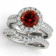 1.75 Carat Red Diamond Classy Halo Anniversary Bridal Promise Ring 14K Gold