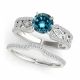 Blue Diamond Gorgous Styled Solitaire Bridal Ring Band 14K Gold