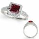 1.75 Carat Red Princess Diamond Classically Halo Wedding Ring 14K Gold