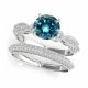 Blue Diamond Beautiful And Classic Engagement Ring Band 14K Gold