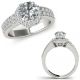 G-H Real Diamond Fancy Flower Halo Design Engagement Ring Band 14K Gold 