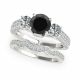 1.75 Carat Black Diamond Unique 3 Stone Channel Set Wedding Ring Band 14K Gold
