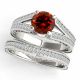 1.25 Carat Red Real Diamond Channel Split Shank Solitaire Ring Band 14K Gold