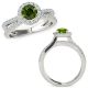 Green Real Diamond Split Shank Eternity Halo Wedding Ring Band 14K Gold