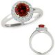 Red Diamond Designer Double Halo Promise Ring 14K Gold