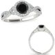 Black Diamond Designer Infinity Crossover Victorian Ring 14K Gold