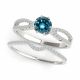 Blue Diamond Precious Classically styled Ring Band 14K Gold
