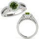 Green Real Diamond Fancy Designer Halo Wedding Ring Band 14K Gold