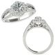 G-H Diamond Fancy Love Knot Halo Wedding Ring Band 14K Gold