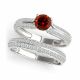 Red Diamond Bridal Designer ArtCarved Multi Row Ring Band 14K Gold