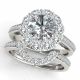 G-H Diamond Engagement Halo Promise Ladies Ring Band 14K Gold