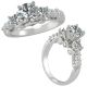 White Diamond 3 Stone Eternity Engagement Wedding Ring 14k Gold
