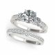 G-H Diamond Designer Three Stone Wedding Ring Band 14K Gold
