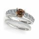 2.35 Carat Champagne Diamond Trellis Channel Set Engagement Ring Band 14K Gold