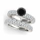 Black Diamond Classically styled cut wedding Ring Band 14K Gold