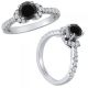 Black Real Diamond Beautiful Eternity Promise Bridal Ring 14K Gold