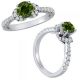 Green Real Diamond Beautiful Eternity Promise Bridal Ring 14K Gold