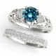 Blue Real Diamond Designer Vintage Anniversary Ring Band 14K Gold