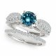 Blue Diamond Engagement Brilliant cut wedding Ring Band 14K Gold