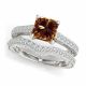 Champagne Diamond Promise Lovely Classy Solitaire Ring Band 14K Gold