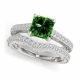 Green Diamond Promise Lovely Classy Solitaire Ring Band 14K Gold