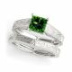 Green Diamond Lovely Fine Trellis Engagement Ring 14K Gold