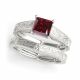Red Diamond Lovely Fine Trellis Engagement Ring 14K Gold