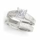 G-H Diamond Lovely Fine Trellis Engagement Ring 14K Gold