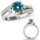 Blue Real Diamond By Pass Fancy Beautiful Wedding Ring Band 14K Gold