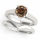 Champagne Diamond Solitaire Engagement Remounts Ring 14K Gold