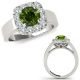 Green Real Diamond Classy Cluster Halo Promise Ring Band 14K Gold