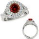 1.5 Carat Red Real Diamond Fancy Double Halo Infinity Wedding Ring 14K Gold