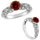 Red Real Diamond Engagement Filigree Designer Ring Band 14K Gold