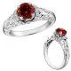 Red Diamond Anniversary Vintage Designer Ring Band 14K gold