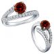 Red Real Diamond By Pass Eternity Promise Anniversary Ring 14K Gold