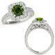 Green Real Diamond Classy Round Halo Anniversary Bridal Ring Band 14K Gold