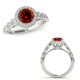 Red Diamond Infinity Filigree Designer Halo Wedding Ring Band 14K Gold