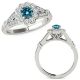 Blue Diamond Fancy Flower Halo Engagement Bridal Ring