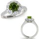 Green Real Diamond Classy Vintage Halo Wedding Ring Band 14K Gold