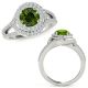 Green Real Diamond Unique Split Shank Halo Wedding Ring Band 14K Gold