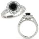 Black Real Diamond Classy Flower Wedding Promise Ring Band 14K Gold
