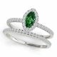 Green Diamond Simple Marquise Anniversary Ring Band 14K Gold
