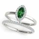 Green Diamond  Lovely Marquise Halo Wedding Ring Band 14K Gold