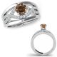 Chocolate-SI3-I1 Diamond Halo Engagement Fancy Infinity Ring Band 14K Gold
